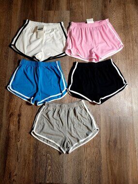 Uratot Sport Shorts Womens Small Set of 5 White Pink Blue Gray Black Two are NWT